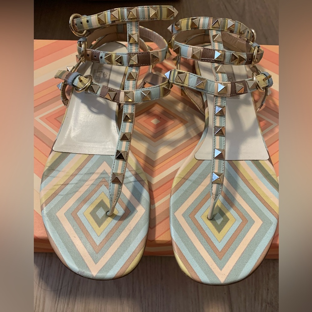 Multi color Valentino sandals.